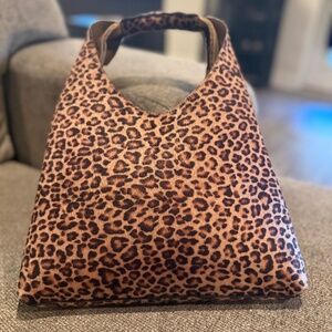 Banana Republic Leopard Mini Slouchy Tote Shoulder Bag